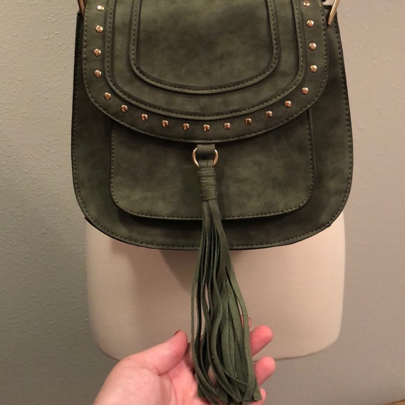 Franco Sarto Green Crossbody Tassel Bag - Picture 4 of 7